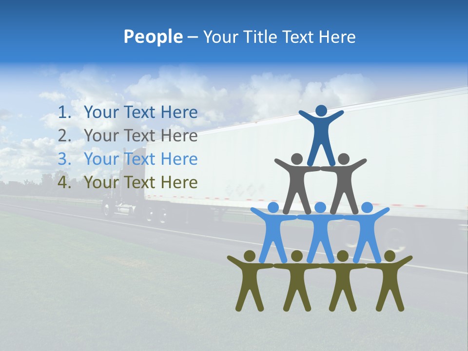 Fast Moving Truck On Highway, Blurred Because Of Motion PowerPoint Template