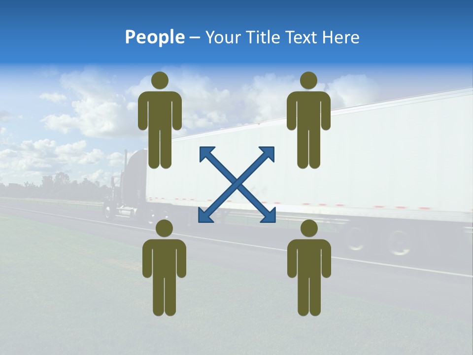 Fast Moving Truck On Highway, Blurred Because Of Motion PowerPoint Template