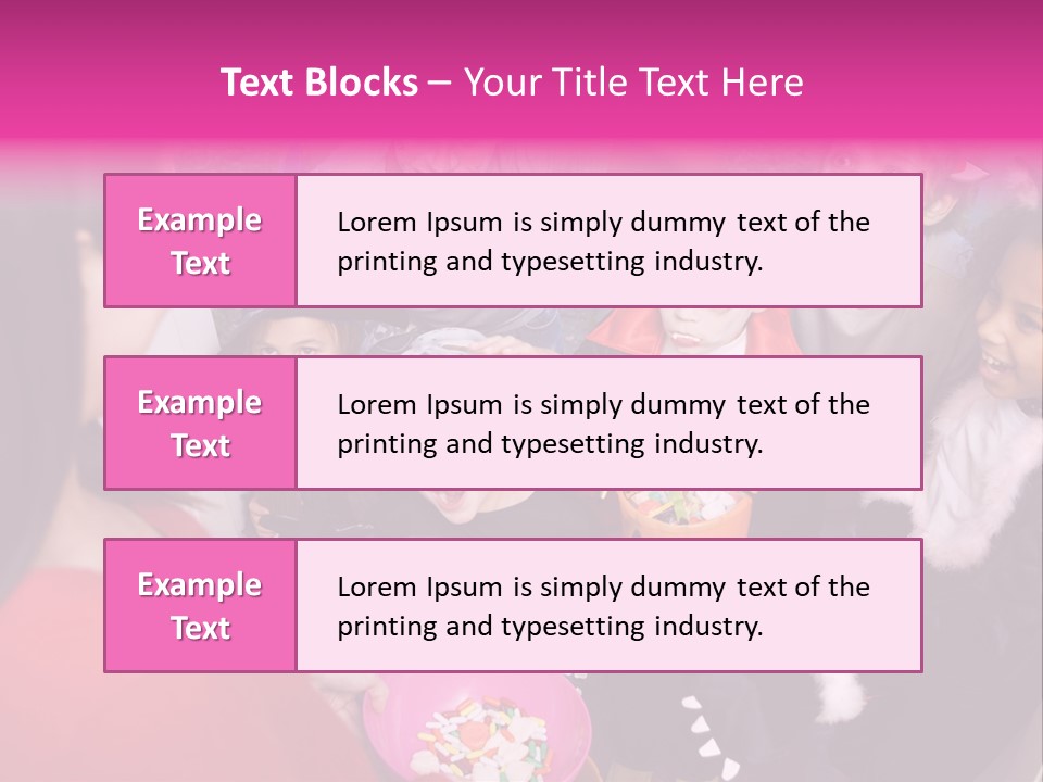 Six Children In Costumes Trick Or Treating At Woman's House PowerPoint Template