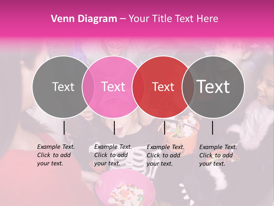 Six Children In Costumes Trick Or Treating At Woman's House PowerPoint Template