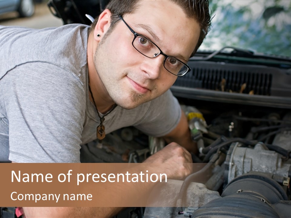 Man Looking Up PowerPoint Template