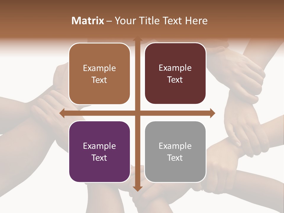 Ring Of Hands Giving A Teamwork Theme PowerPoint Template