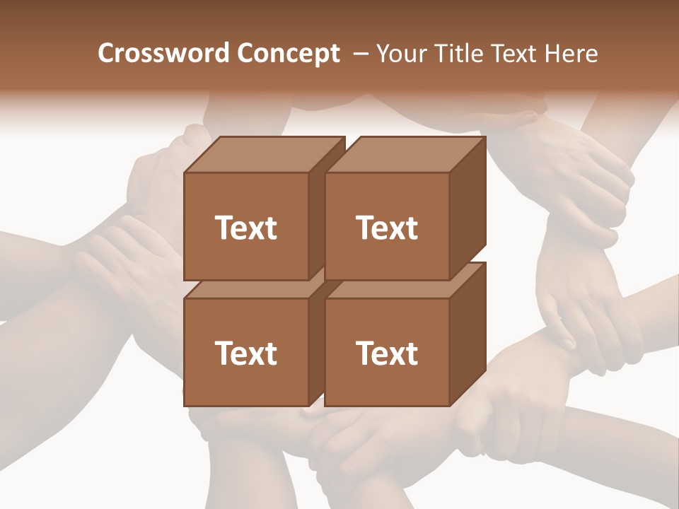 Ring Of Hands Giving A Teamwork Theme PowerPoint Template