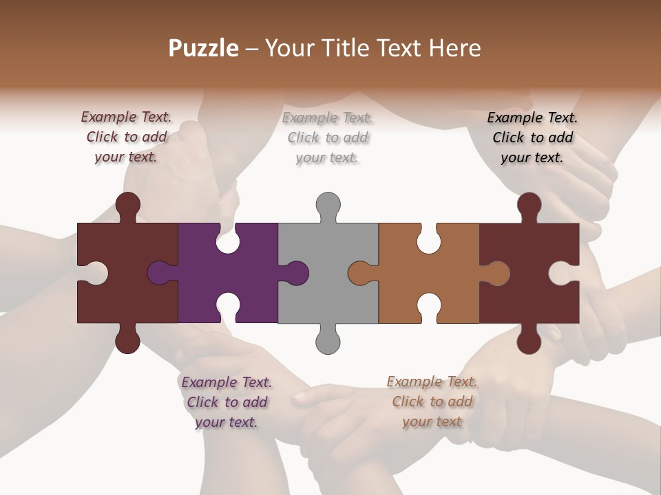 Ring Of Hands Giving A Teamwork Theme PowerPoint Template