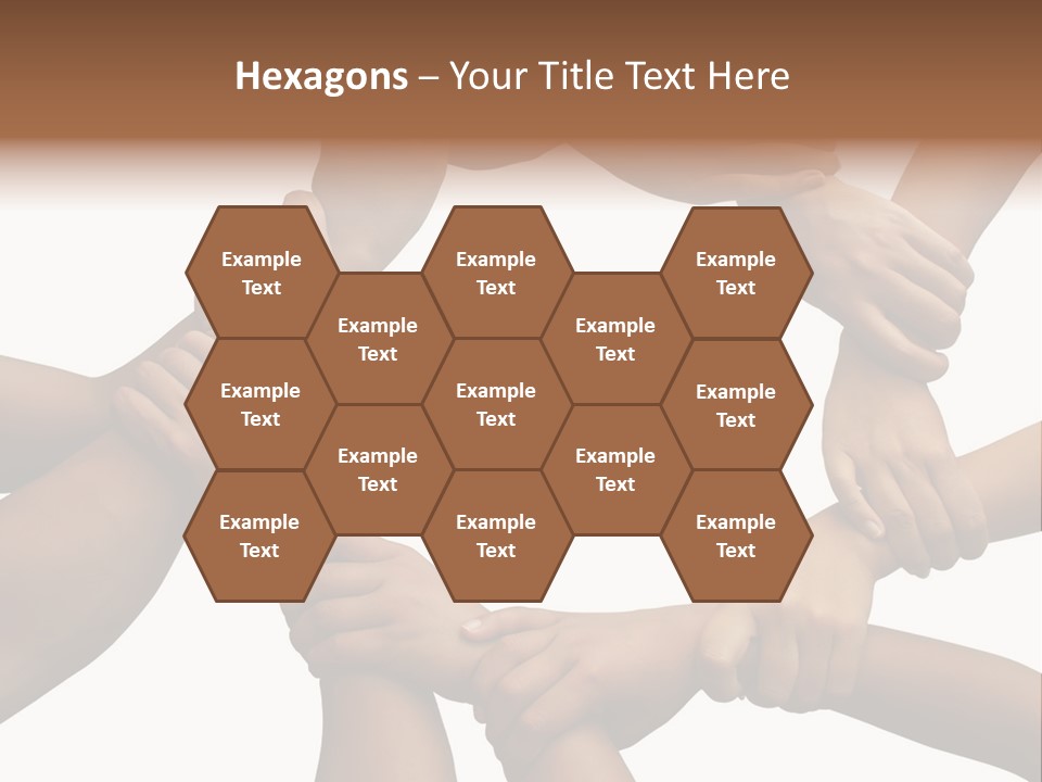 Ring Of Hands Giving A Teamwork Theme PowerPoint Template