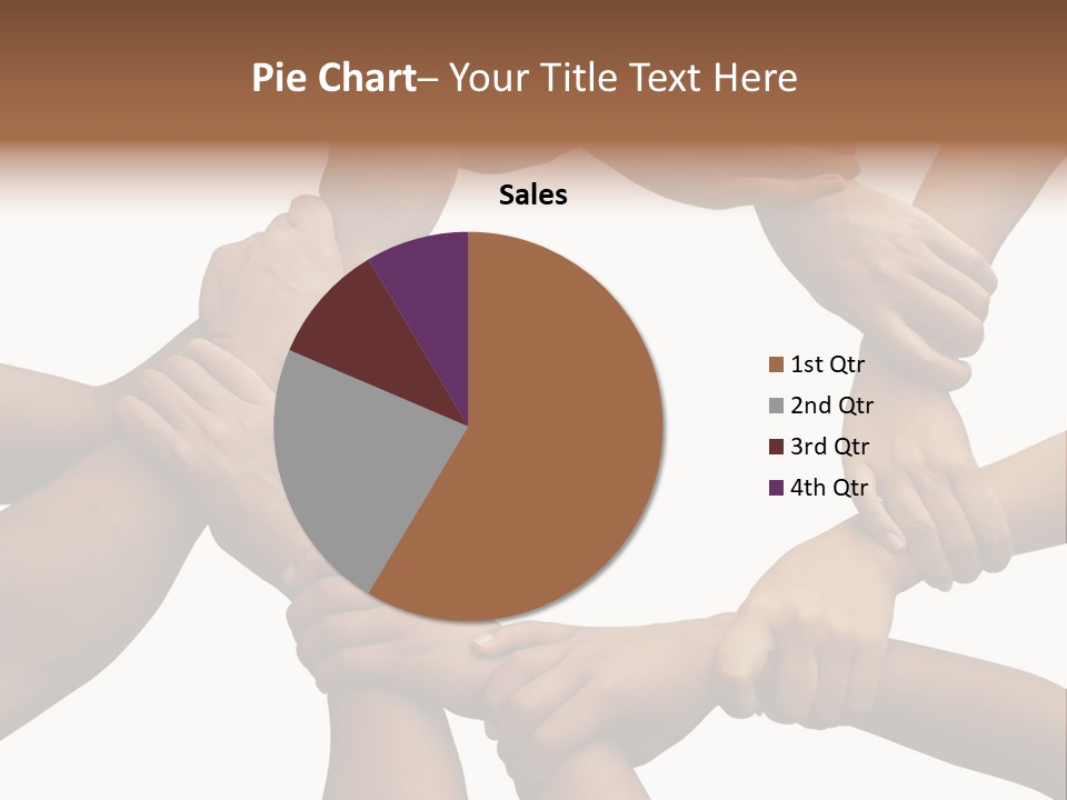 Ring Of Hands Giving A Teamwork Theme PowerPoint Template