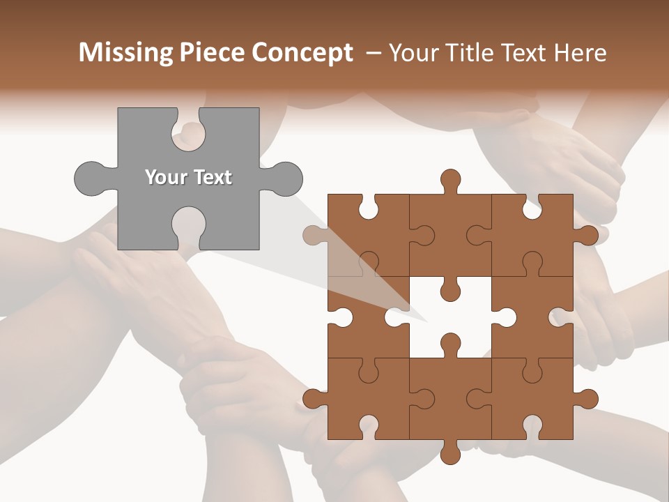 Ring Of Hands Giving A Teamwork Theme PowerPoint Template