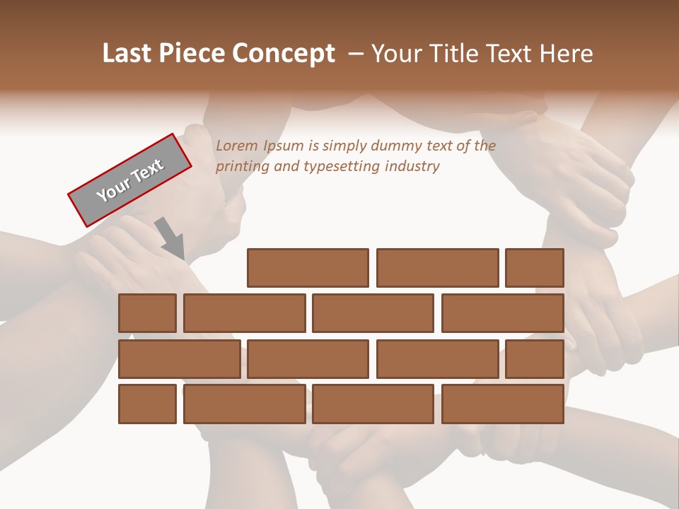 Ring Of Hands Giving A Teamwork Theme PowerPoint Template