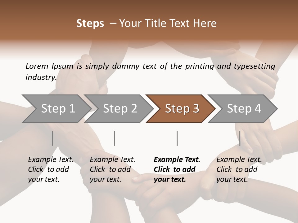 Ring Of Hands Giving A Teamwork Theme PowerPoint Template