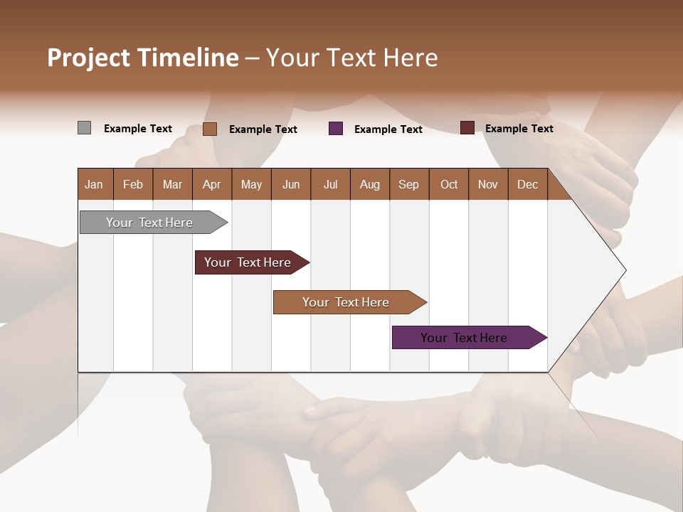 Ring Of Hands Giving A Teamwork Theme PowerPoint Template
