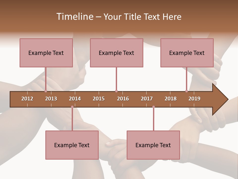 Ring Of Hands Giving A Teamwork Theme PowerPoint Template