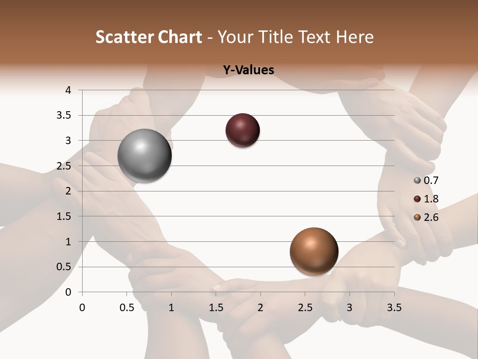 Ring Of Hands Giving A Teamwork Theme PowerPoint Template