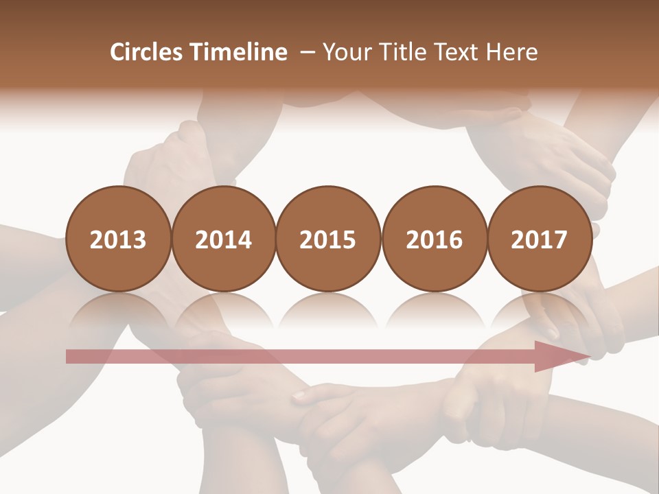 Ring Of Hands Giving A Teamwork Theme PowerPoint Template