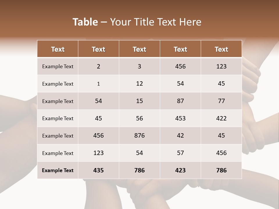 Ring Of Hands Giving A Teamwork Theme PowerPoint Template