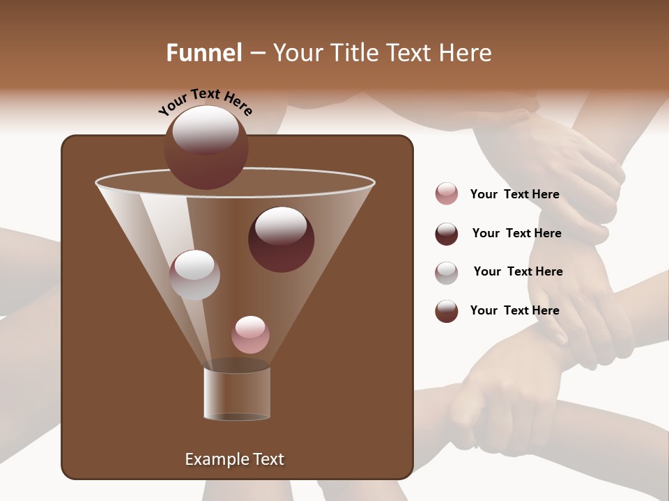 Ring Of Hands Giving A Teamwork Theme PowerPoint Template