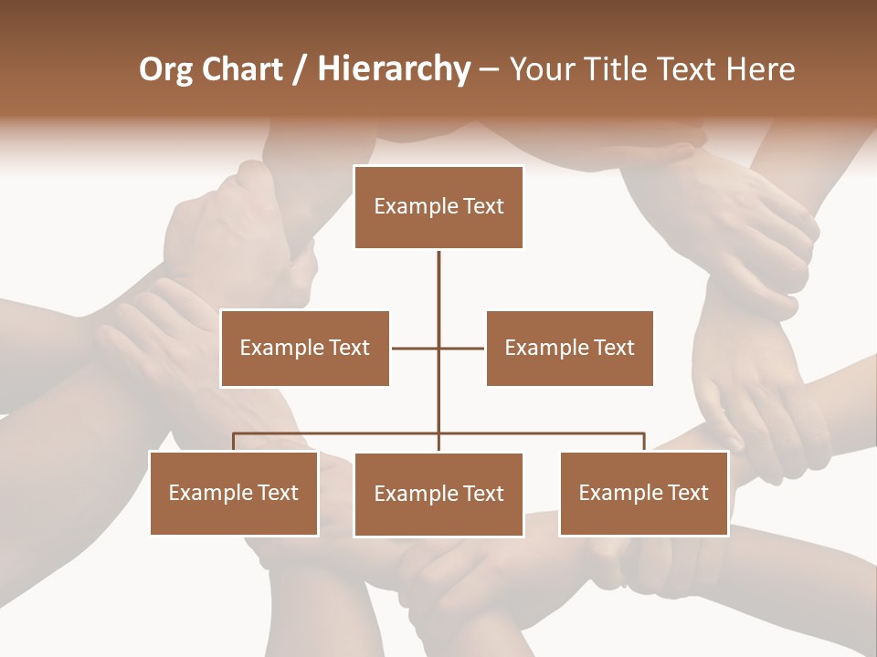 Ring Of Hands Giving A Teamwork Theme PowerPoint Template