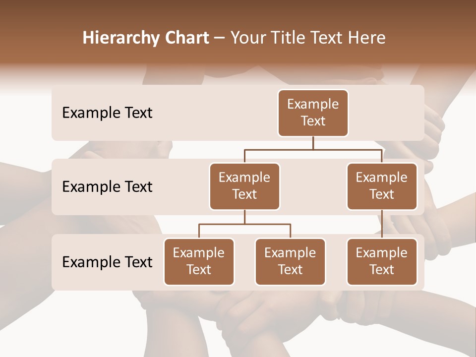 Ring Of Hands Giving A Teamwork Theme PowerPoint Template