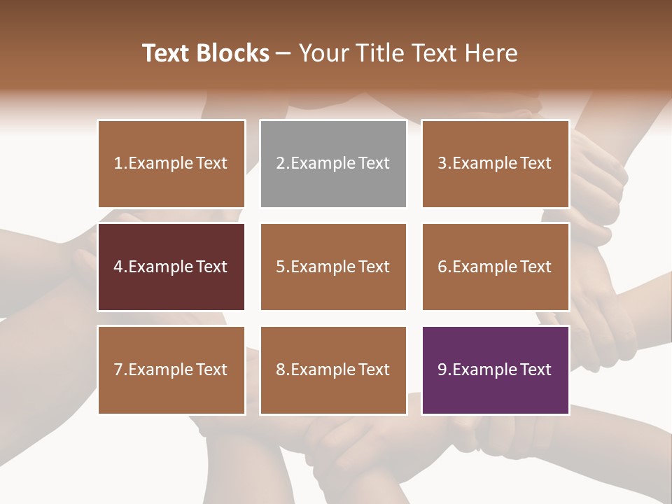 Ring Of Hands Giving A Teamwork Theme PowerPoint Template