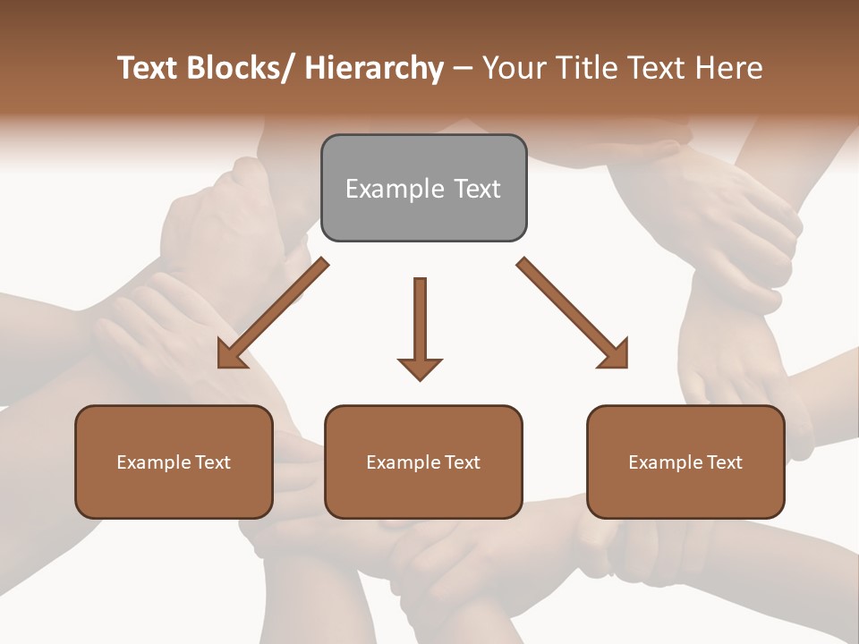Ring Of Hands Giving A Teamwork Theme PowerPoint Template