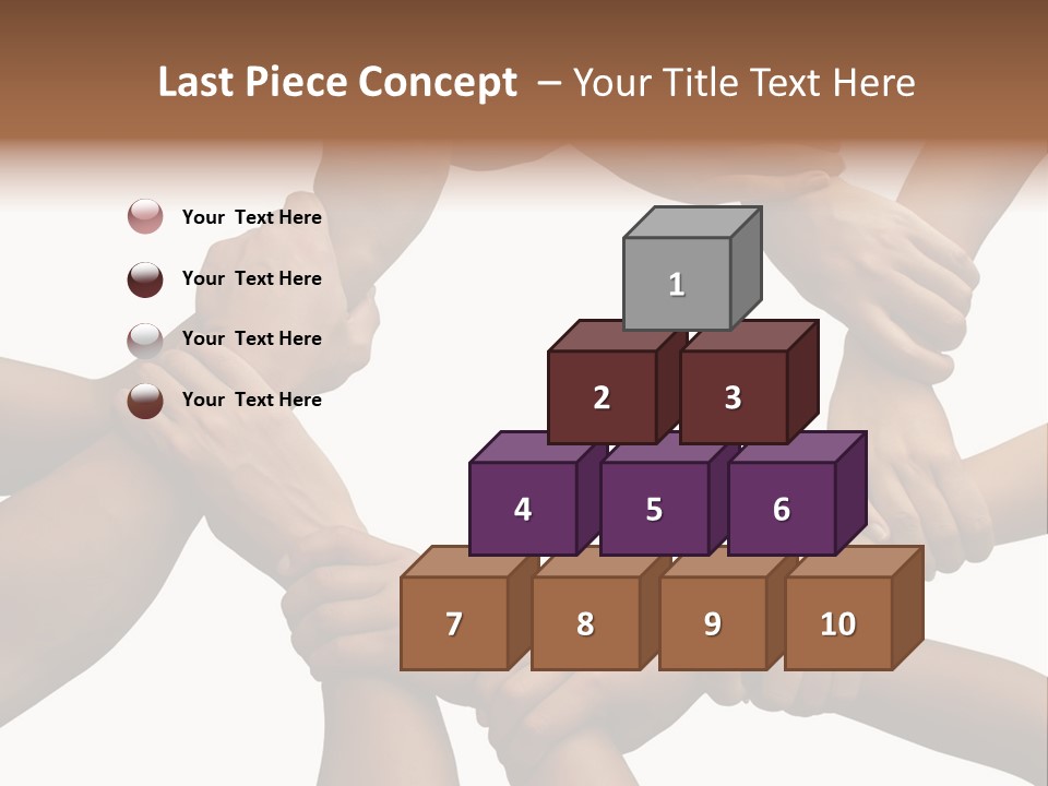 Ring Of Hands Giving A Teamwork Theme PowerPoint Template