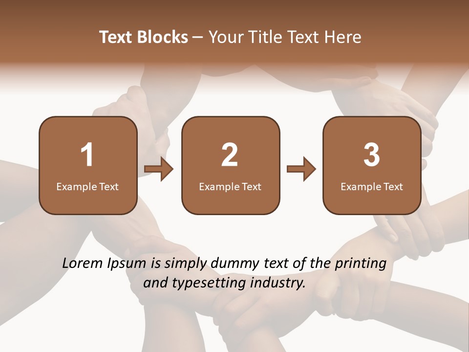 Ring Of Hands Giving A Teamwork Theme PowerPoint Template