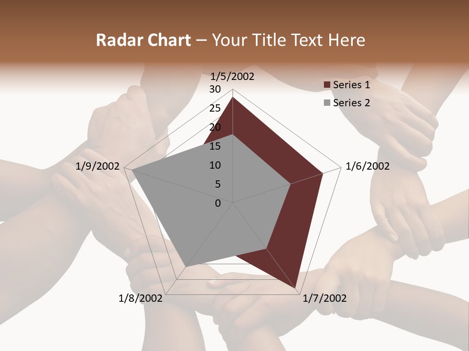 Ring Of Hands Giving A Teamwork Theme PowerPoint Template