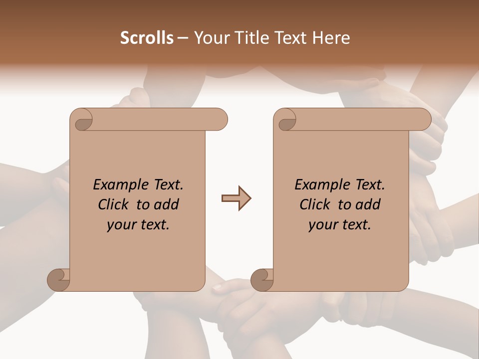 Ring Of Hands Giving A Teamwork Theme PowerPoint Template