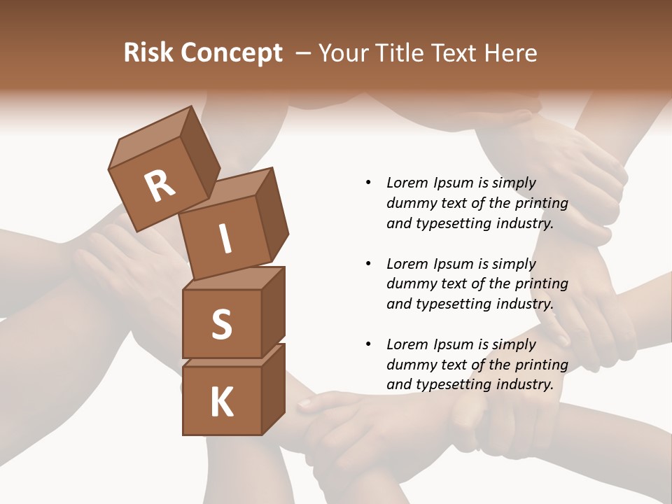 Ring Of Hands Giving A Teamwork Theme PowerPoint Template