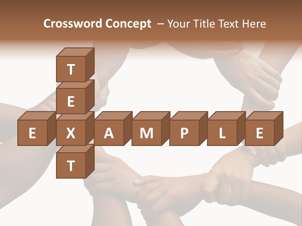 Ring Of Hands Giving A Teamwork Theme PowerPoint Template