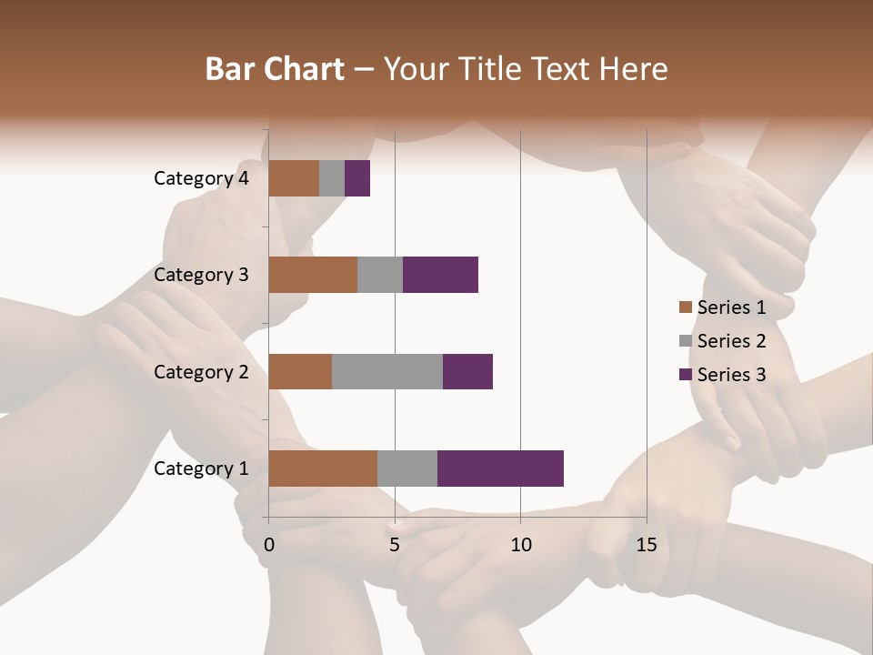 Ring Of Hands Giving A Teamwork Theme PowerPoint Template