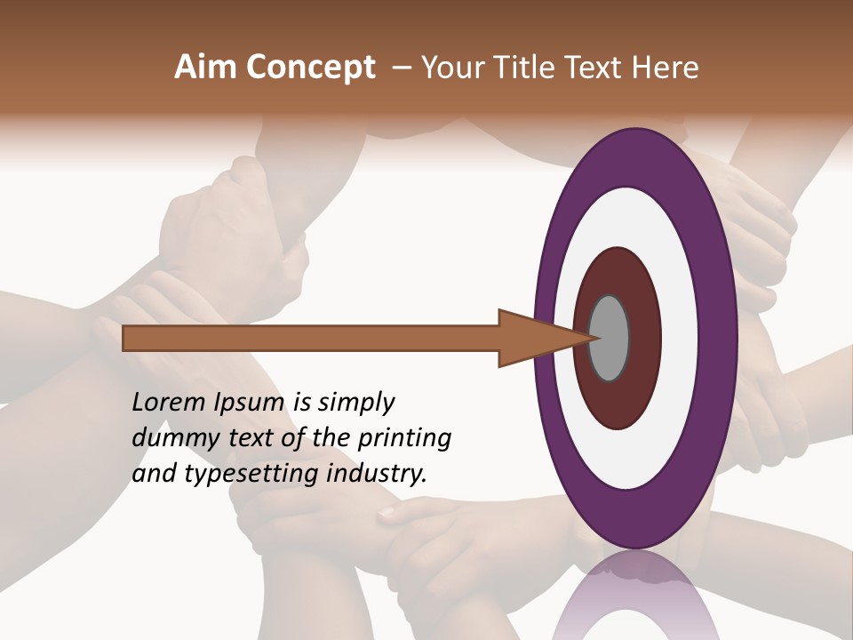 Ring Of Hands Giving A Teamwork Theme PowerPoint Template