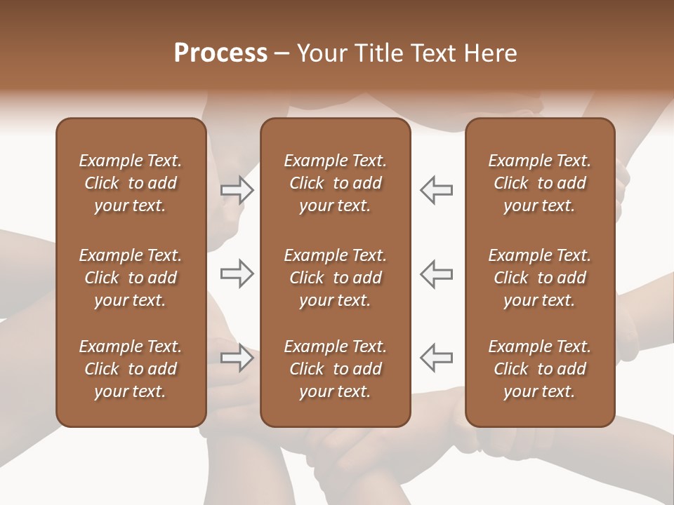 Ring Of Hands Giving A Teamwork Theme PowerPoint Template