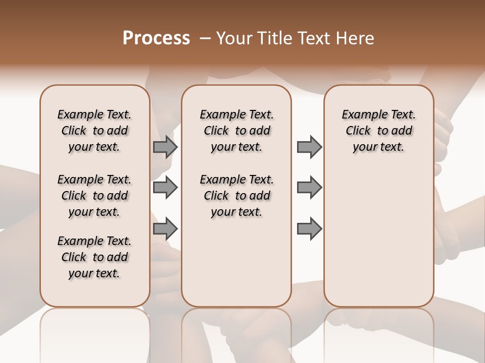 Ring Of Hands Giving A Teamwork Theme PowerPoint Template