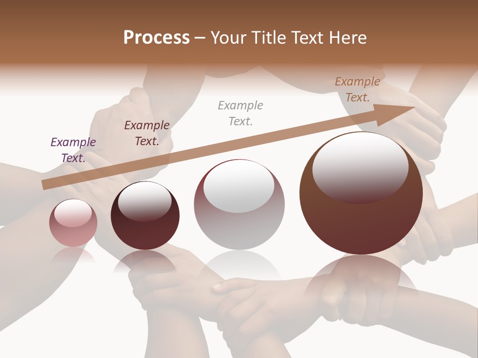 Ring Of Hands Giving A Teamwork Theme PowerPoint Template