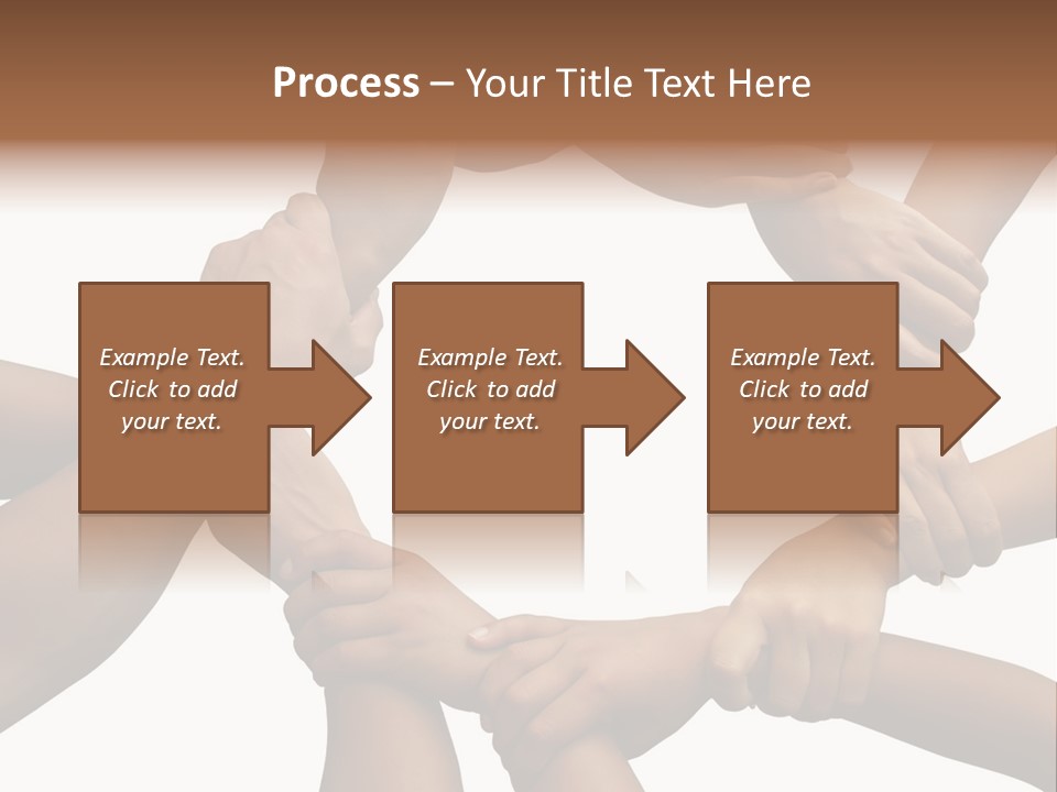 Ring Of Hands Giving A Teamwork Theme PowerPoint Template