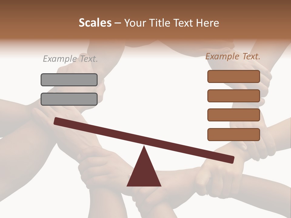 Ring Of Hands Giving A Teamwork Theme PowerPoint Template