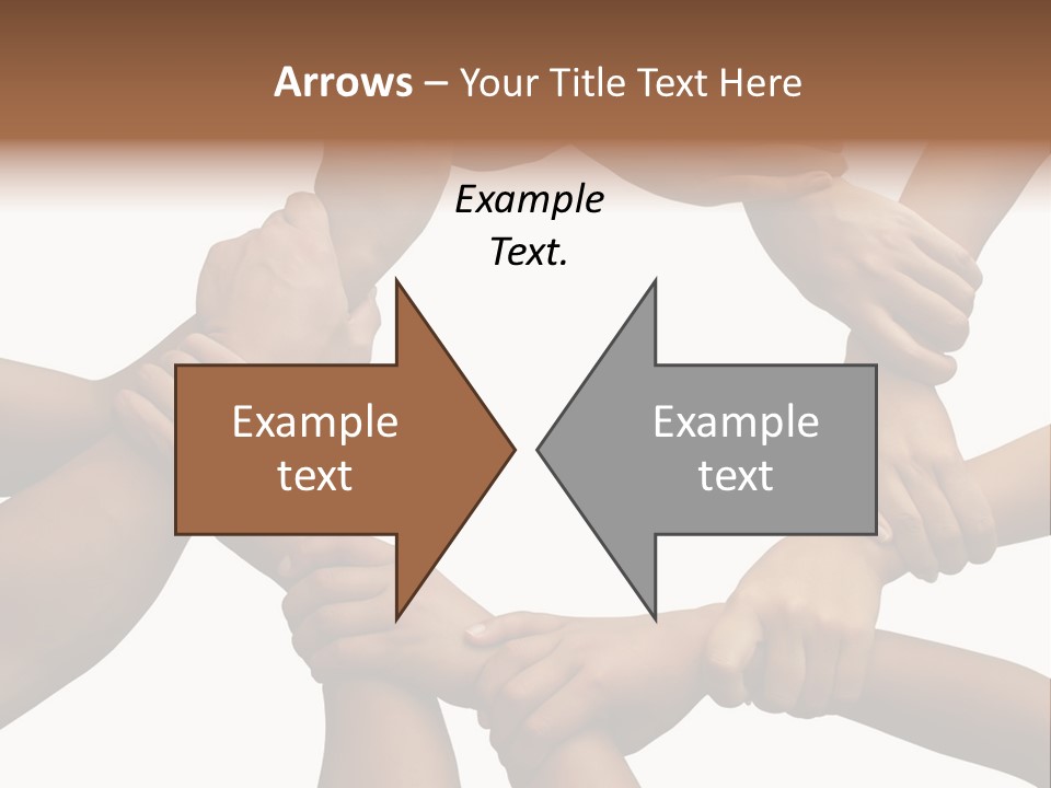 Ring Of Hands Giving A Teamwork Theme PowerPoint Template