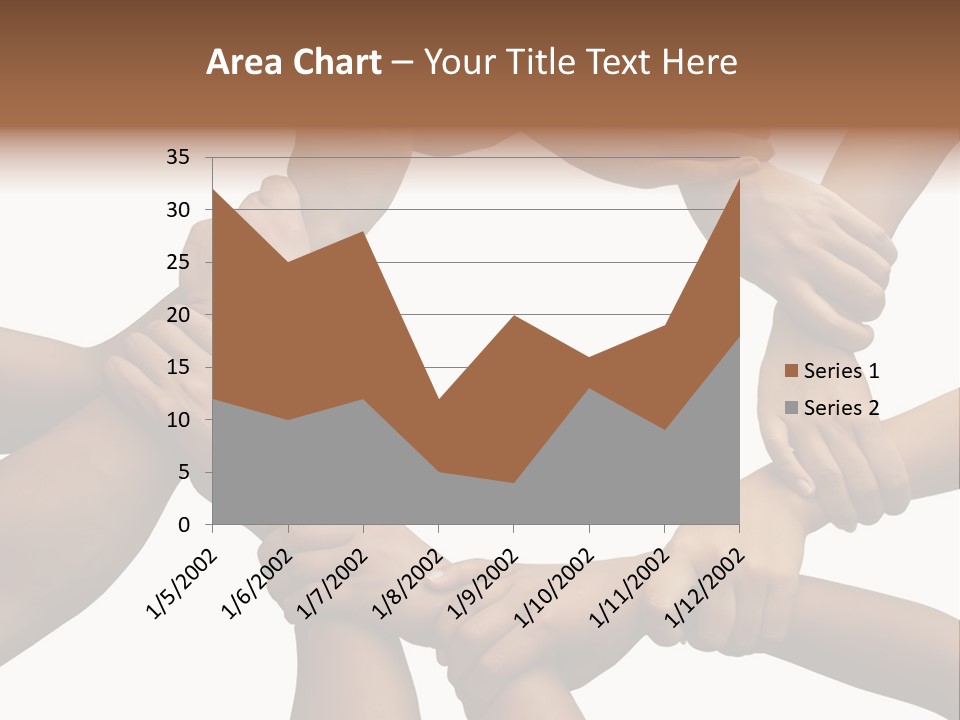 Ring Of Hands Giving A Teamwork Theme PowerPoint Template