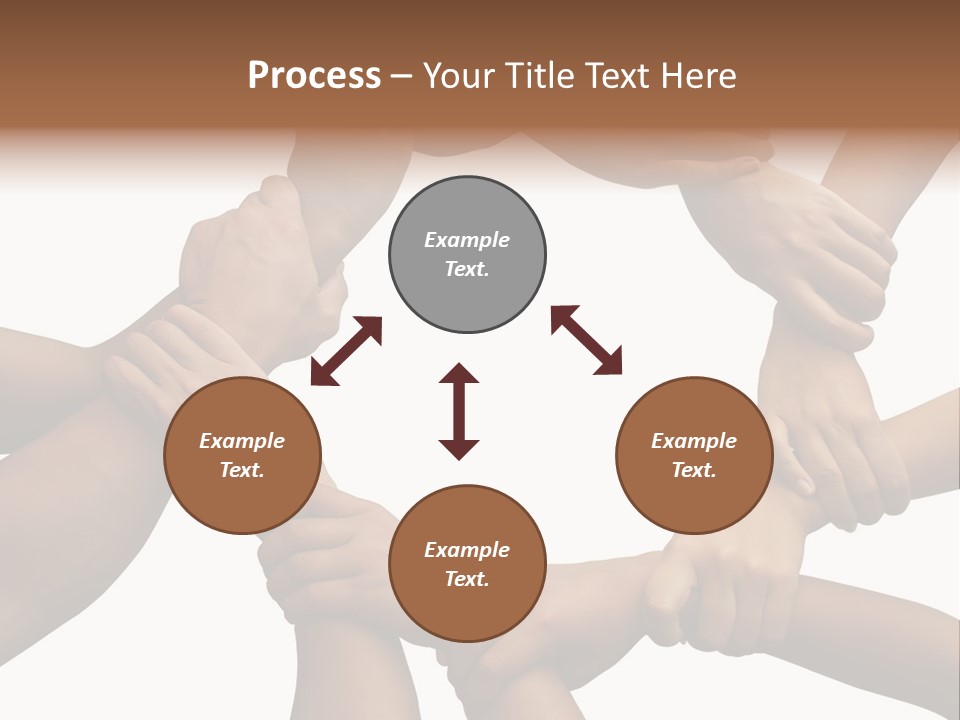 Ring Of Hands Giving A Teamwork Theme PowerPoint Template