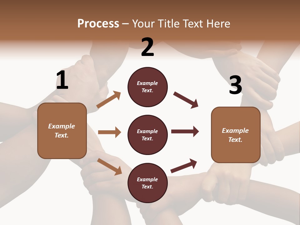 Ring Of Hands Giving A Teamwork Theme PowerPoint Template