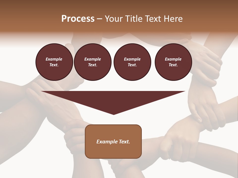 Ring Of Hands Giving A Teamwork Theme PowerPoint Template