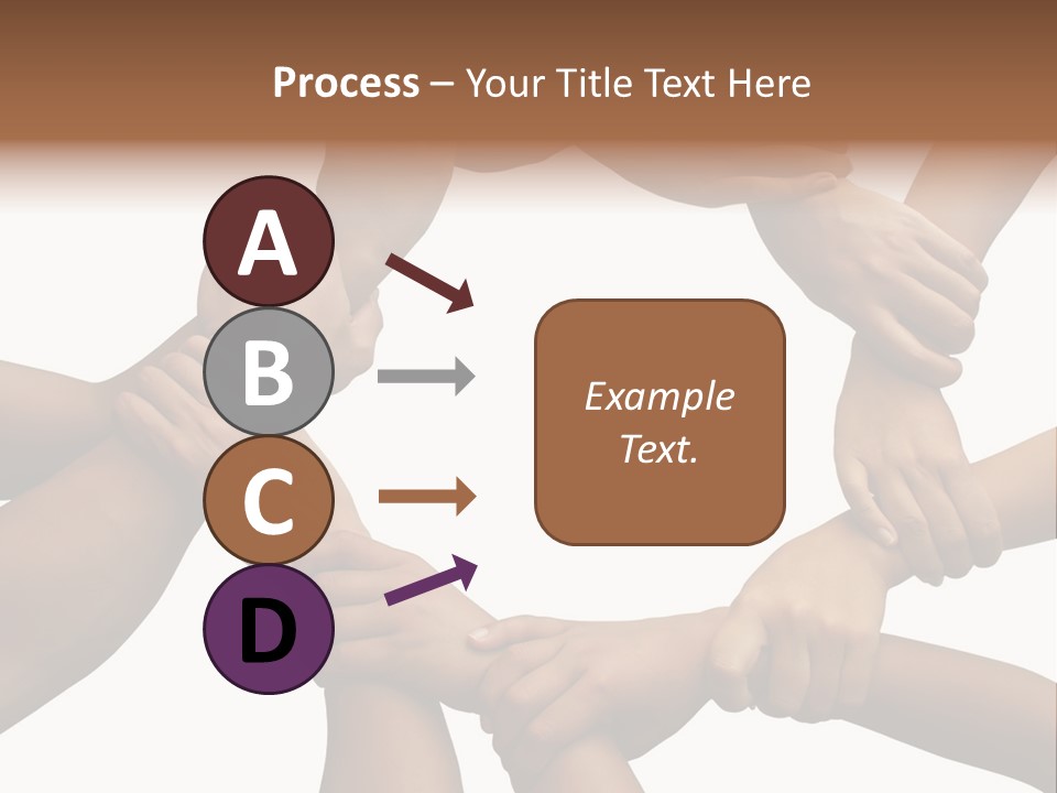 Ring Of Hands Giving A Teamwork Theme PowerPoint Template