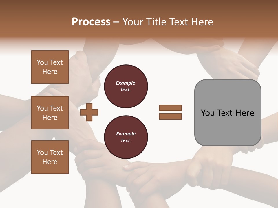 Ring Of Hands Giving A Teamwork Theme PowerPoint Template