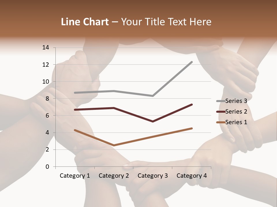 Ring Of Hands Giving A Teamwork Theme PowerPoint Template