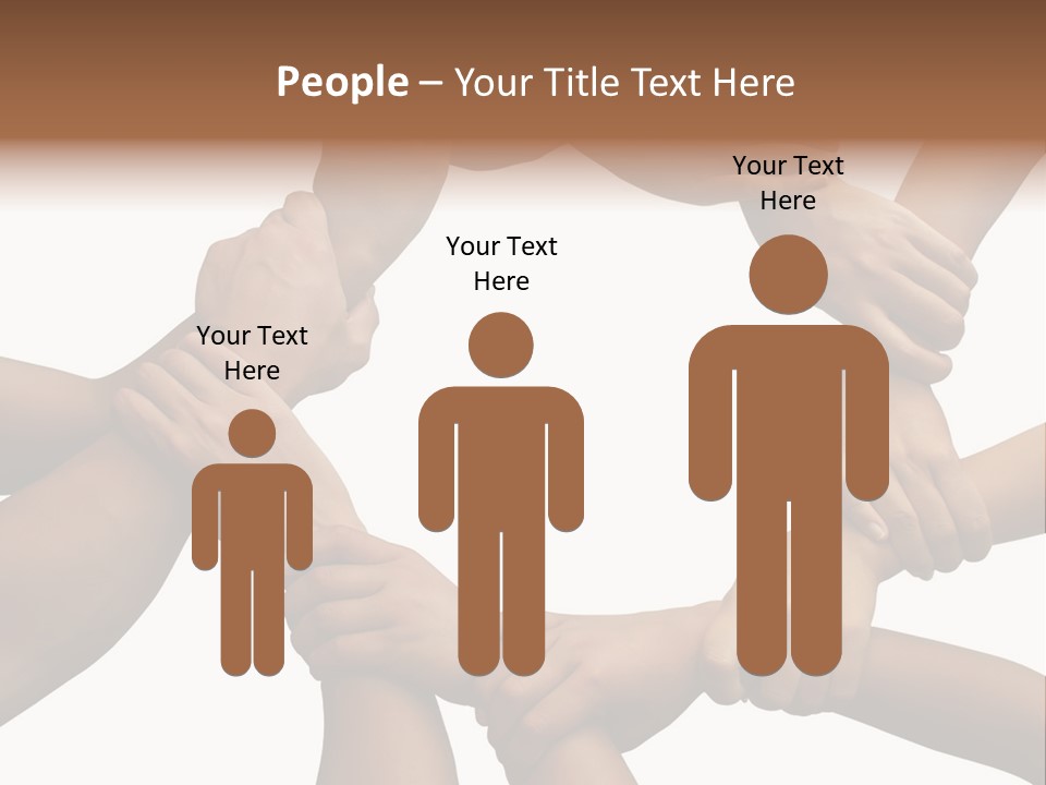 Ring Of Hands Giving A Teamwork Theme PowerPoint Template