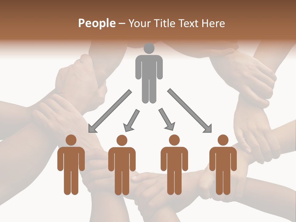 Ring Of Hands Giving A Teamwork Theme PowerPoint Template