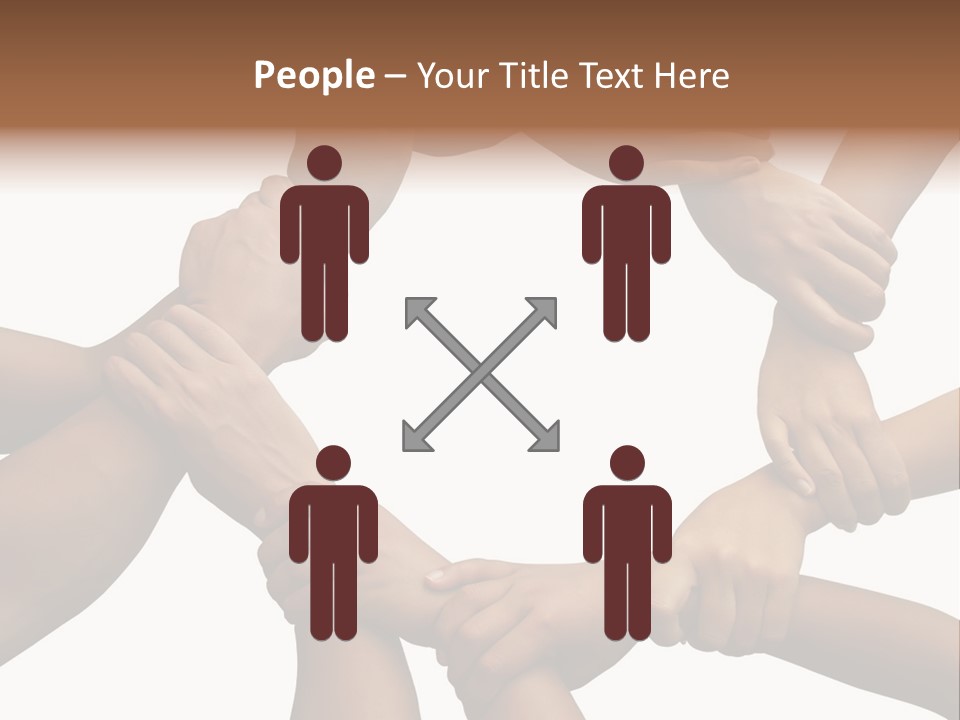 Ring Of Hands Giving A Teamwork Theme PowerPoint Template