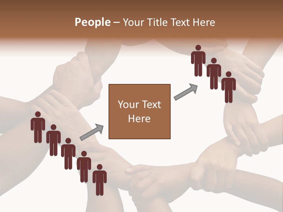 Ring Of Hands Giving A Teamwork Theme PowerPoint Template