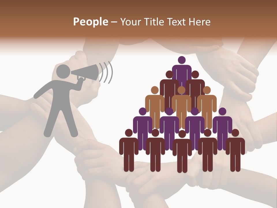 Ring Of Hands Giving A Teamwork Theme PowerPoint Template