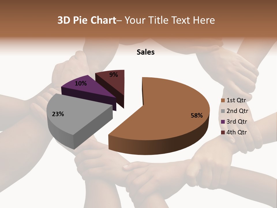 Ring Of Hands Giving A Teamwork Theme PowerPoint Template